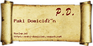 Paki Domicián névjegykártya